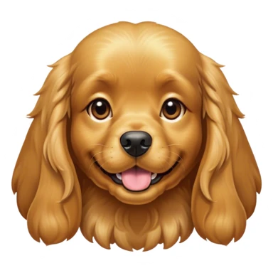 Cinematic Comical Gold Cocker Spaniel Portrait Emoji, Head tilted dramatically with an exaggeratedly amused expression, featuring a glossy golden coat with a natural bounce, wide, expressive brown eyes filled with playful disbelief, Simplified yet hilariously expressive features, highly detailed, glowing with a slightly sassy glow, high shine, dramatic yet playful, stylized with an air of cheeky charm, bright and endearing, soft glowing outline, capturing the essence of a spirited and over-the-top companion, so meme-worthy it feels like it could side-eye its way into internet fame instantly! sticker