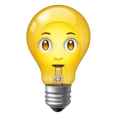 Lightbulb with a face  sticker