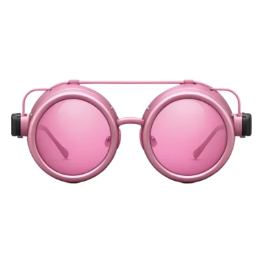 pink tinted welding goggles, round pink lenses, minimal frame, safety glasses sticker