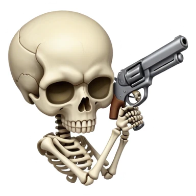 skull with a gun sticker