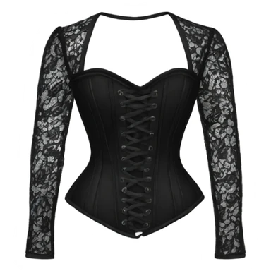 black lace long sleeve corset sticker