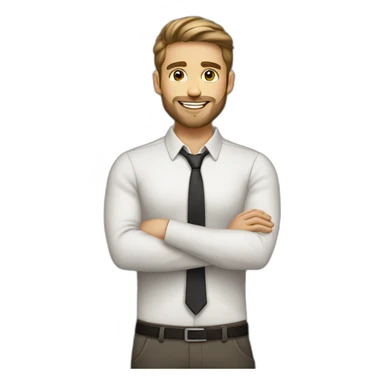 young entrepreneur male short beard darkblond hair sticker