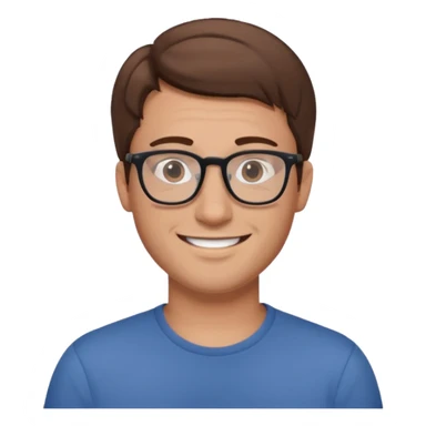 a young dad with brown hair, glasses, without beard sticker