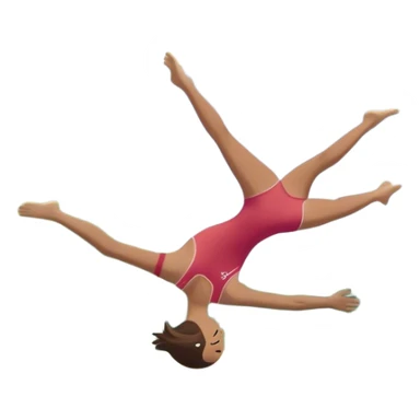 A person mid-air after jumping off a diving board, body slightly tense but moving forward. Below them, a pool labeled "Confidence", with ripples forming. A subtle 5-4-3-2-1 on the diving board shows they took the leap despite fear. sticker