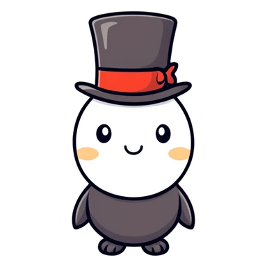 Penis wearing top hat sticker
