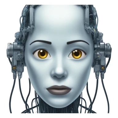 ghost in the shell cybernetic face with wires sticker