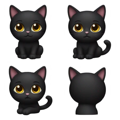 Black shy cat  sticker