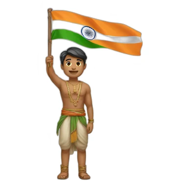 A man holding indian flag sticker