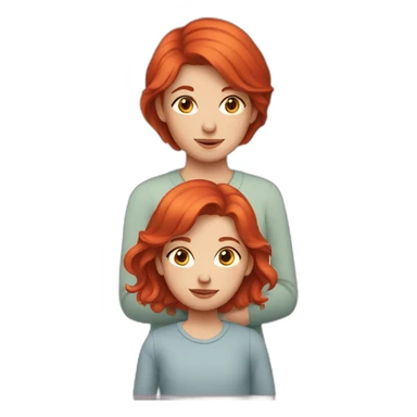 Red-haired girl with a child's face sticker
