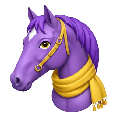 Purple horse wearing yellow scarf
 sticker