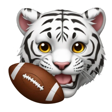 White tiger with football sticker