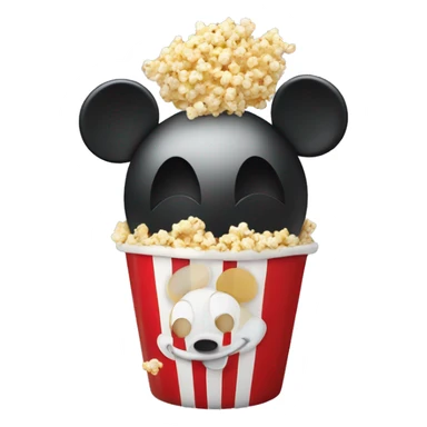 Cue Micky mouse with popcorn on top of its head sticker
