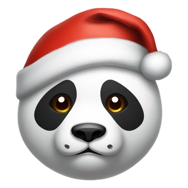 Sad panda wearing a Santa hat sticker