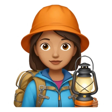 Woman + lantern,Mountain Campers. sticker