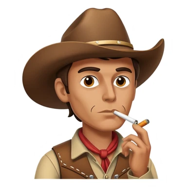 Stern cowboy smoking cigarette sticker