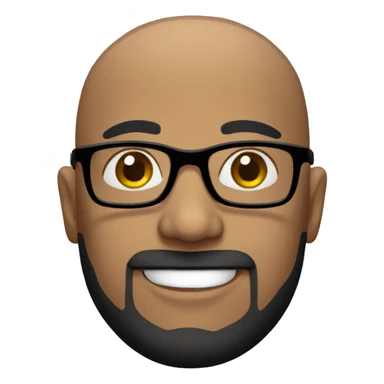 Bald guy with black hair with glasses sticker