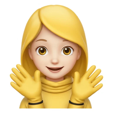 emoji avec oeil jolie bouche nez et  bras avec gant sticker