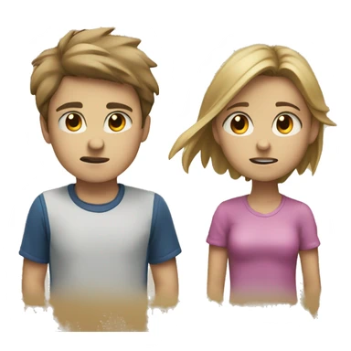 boy and a girl stopped fighting  sticker