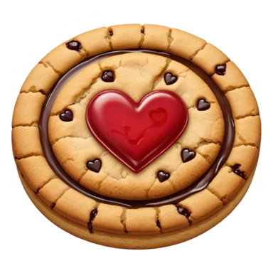 cookie with jam heart in the middle sticker