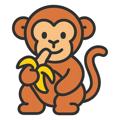 monkey eating a banana sticker