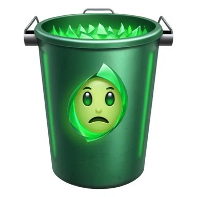 trash bin with lucky aura sticker