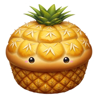 Chinese pineapple bun (Bo Lo Bao) with crusty top sticker