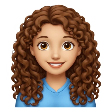 pretty girl brown long hair curly with brown eyes and lightskin  sticker