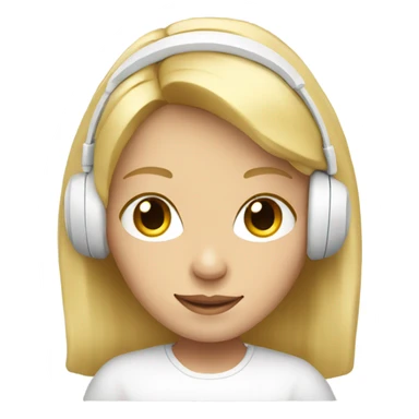 blonde girl with white headphones sticker