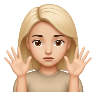 Girl raising eyebrow with her hands saying what sticker