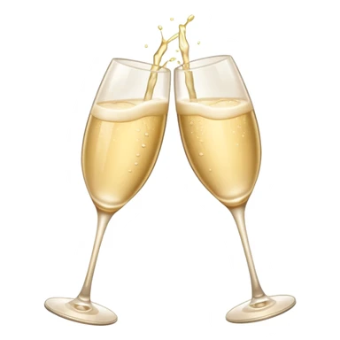
2 light beige champagne glasses are knocked against each other sticker