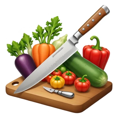 only a knife chopping vegetables sticker