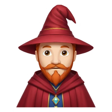 red haired wizard with mustache sticker