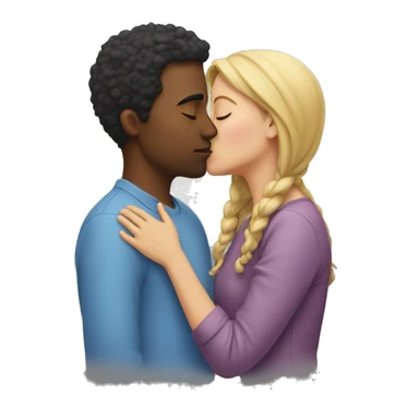 person kissing another person in the forehead sticker