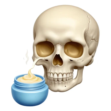 teschio che fa la skincare sticker