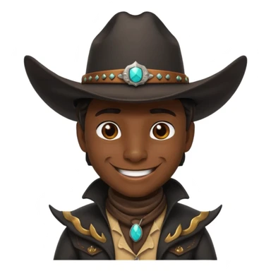 i want a black dragon with cowboy hat and smirk smile sticker