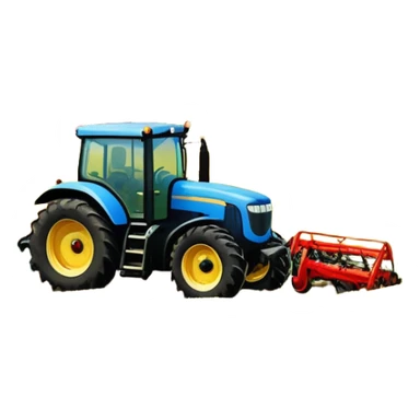 An icon showing tractors in a colorful rural landscape, inspired by Farming Simulator 22. The design features vibrant fields, barns, and crops under a bright sky, with tractors working the land. The peaceful and immersive farming environment is highlighted with a transparent background sticker