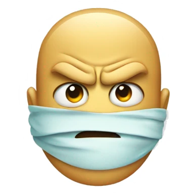 Angry face but also sick sticker