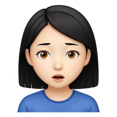 asian girl surprise face sticker