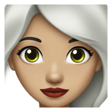 Girl with green eyes black hair eyeliner lipstick red   sticker