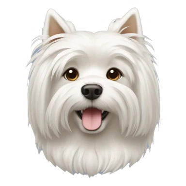 white long hair dog crested malt sticker