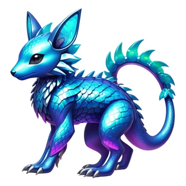  Epic legendary rare Shiny sparkly transparent bioluminescent luminescent vibrant bright pastel dark exotic iridescent colorful gradients futuristic modern metallic glossy glittery fantasy-cyber-Protogen-Fakémon-Pokémon-Vernid-creature sticker