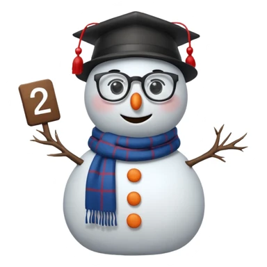 Snowman dressed as a math professor  sticker