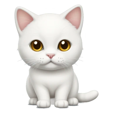 White munchkin cat standing  sticker