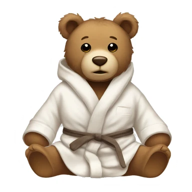 teddy bear wearing a bathrobe  sticker
