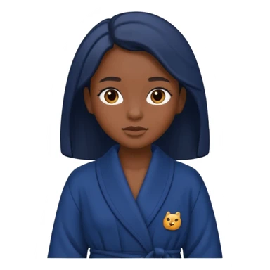 a black girl wearing a navy blue dressing gown  sticker