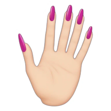 Hand rock sign with long nails and nail polish sticker