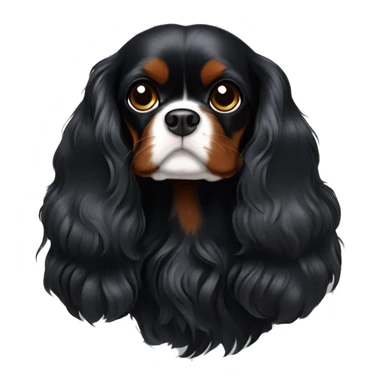 black Cavalier King Charles spaniel. No white or brown coloring on it sticker