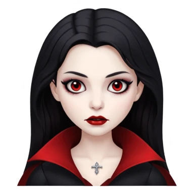 девушка вампир с темными волосами, очень бледной кожей и черным макияжем глаз sticker