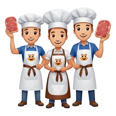 artists welcoming guests at a French  spam meat exhibition  sticker