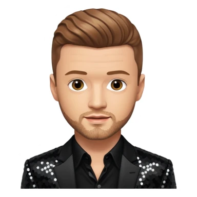 Justin Timberlake from 'N Sync with light brown k hair, black sequin outfit sticker